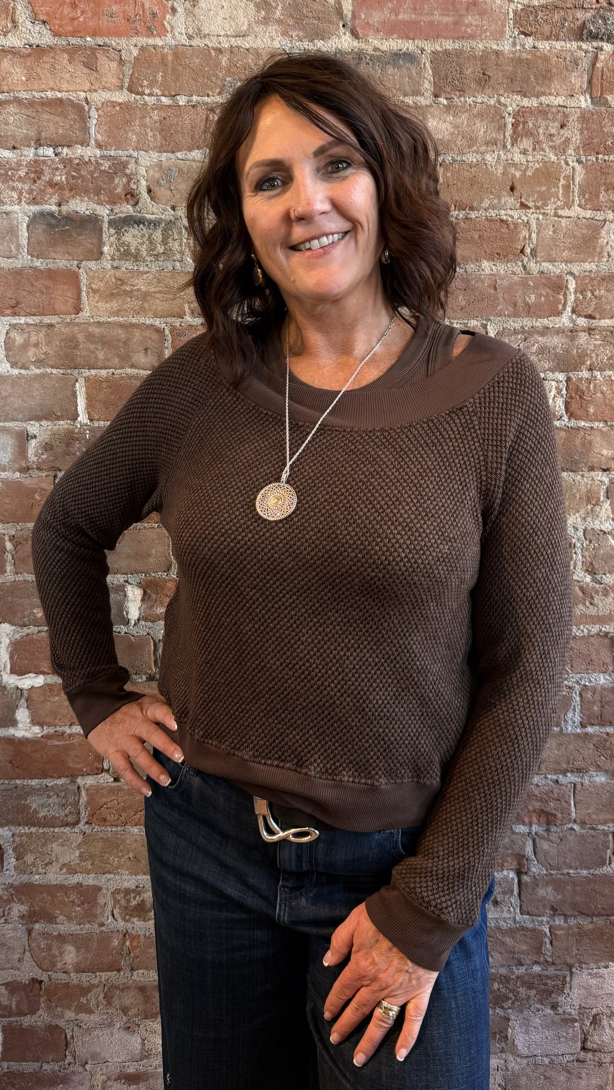 Carol Off Shoulder Pullover CRS1017