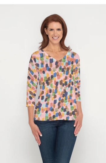 3/4 Sleeve Crew Neck Top 14293