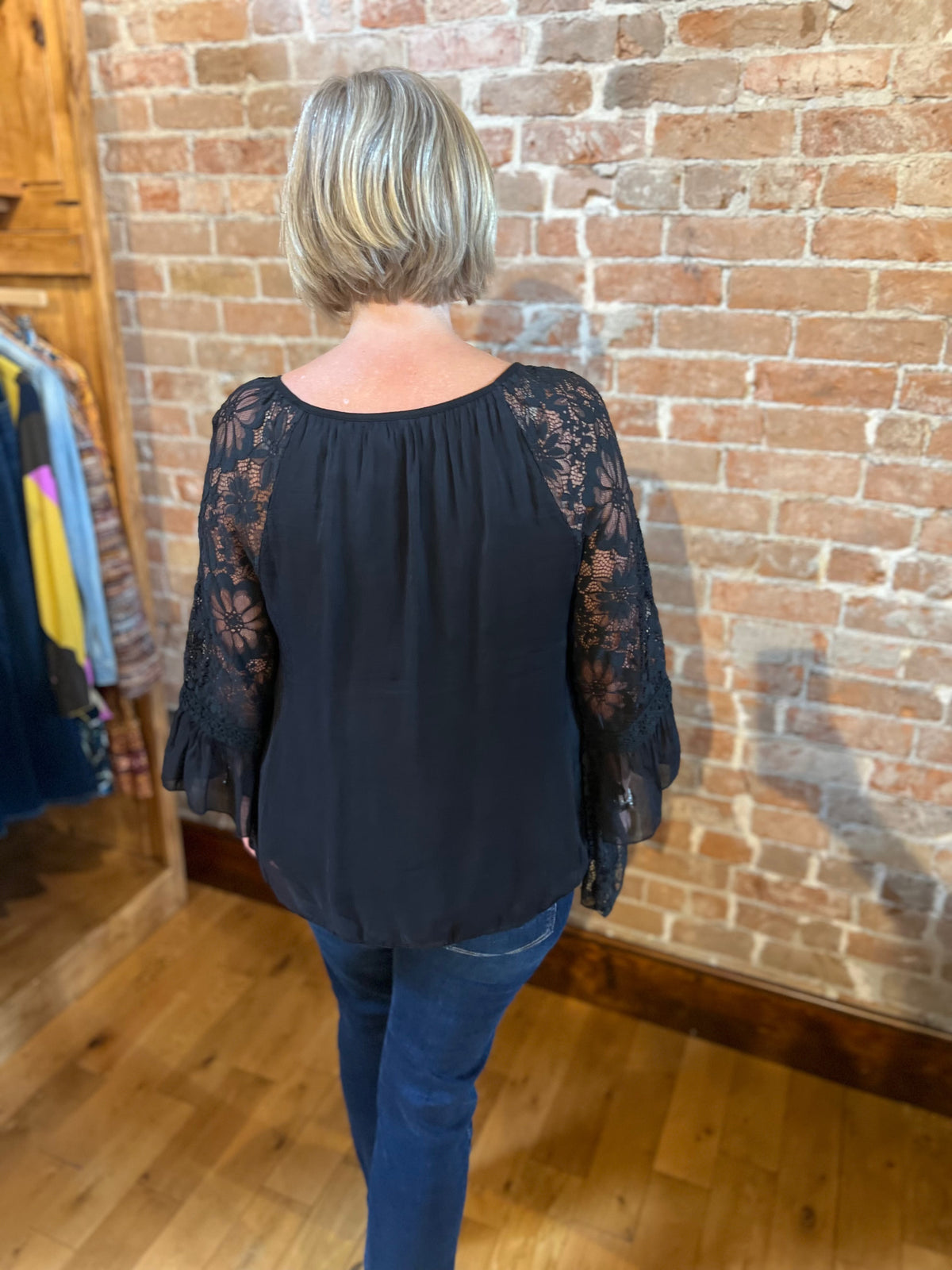 Embroidered  Lace Silk Blouse