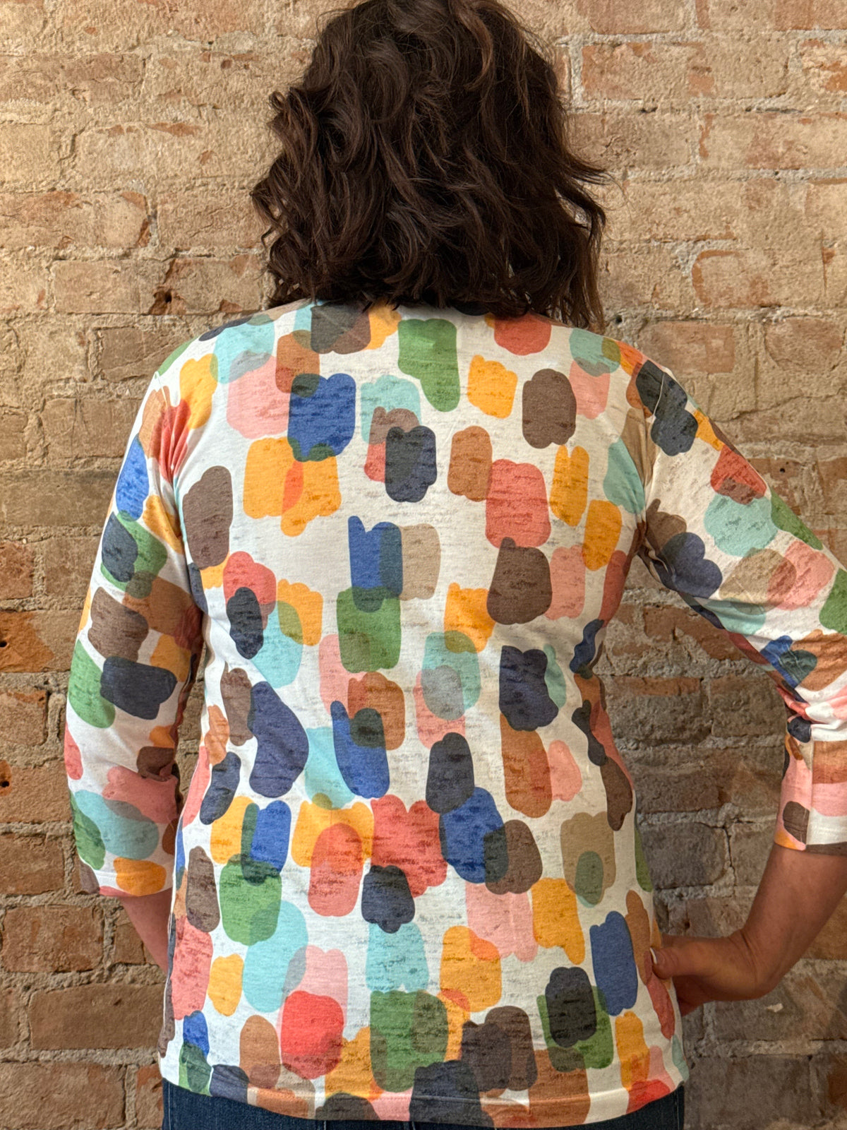 3/4 Sleeve Crew Neck Top 14293
