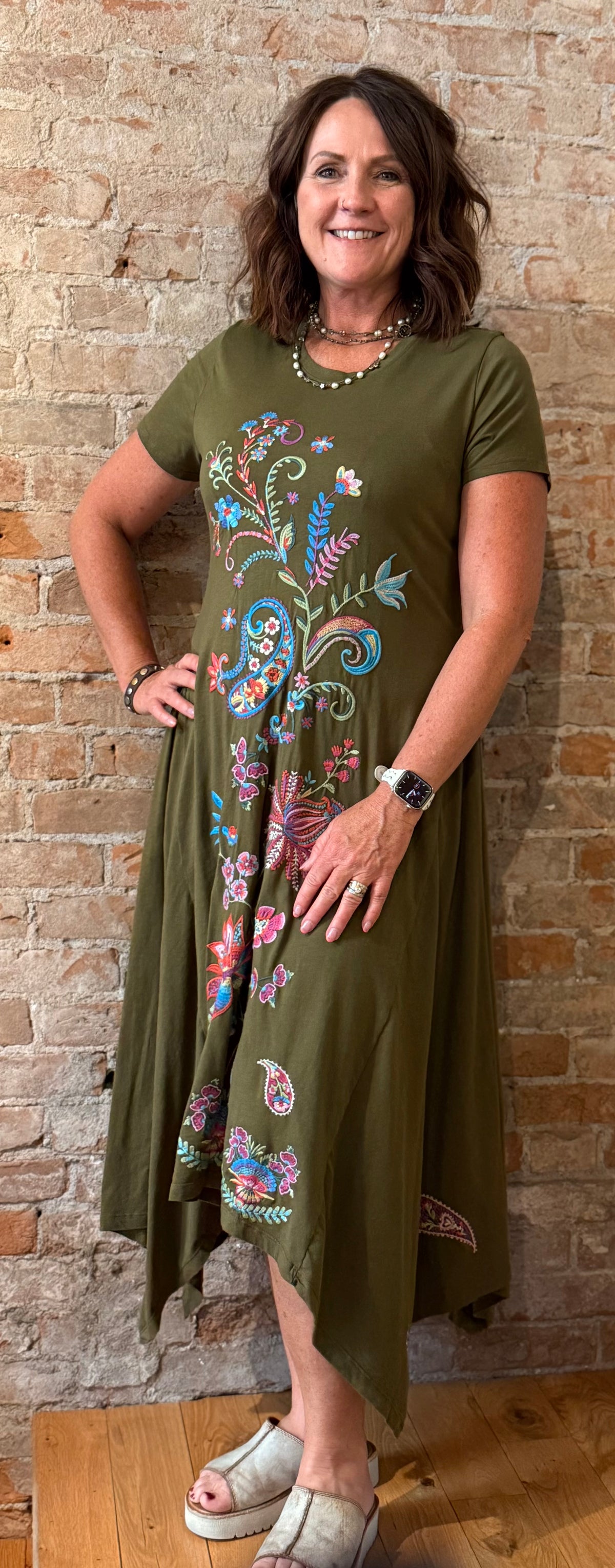 Handkerchief Hem Dress-Karime J38325-6