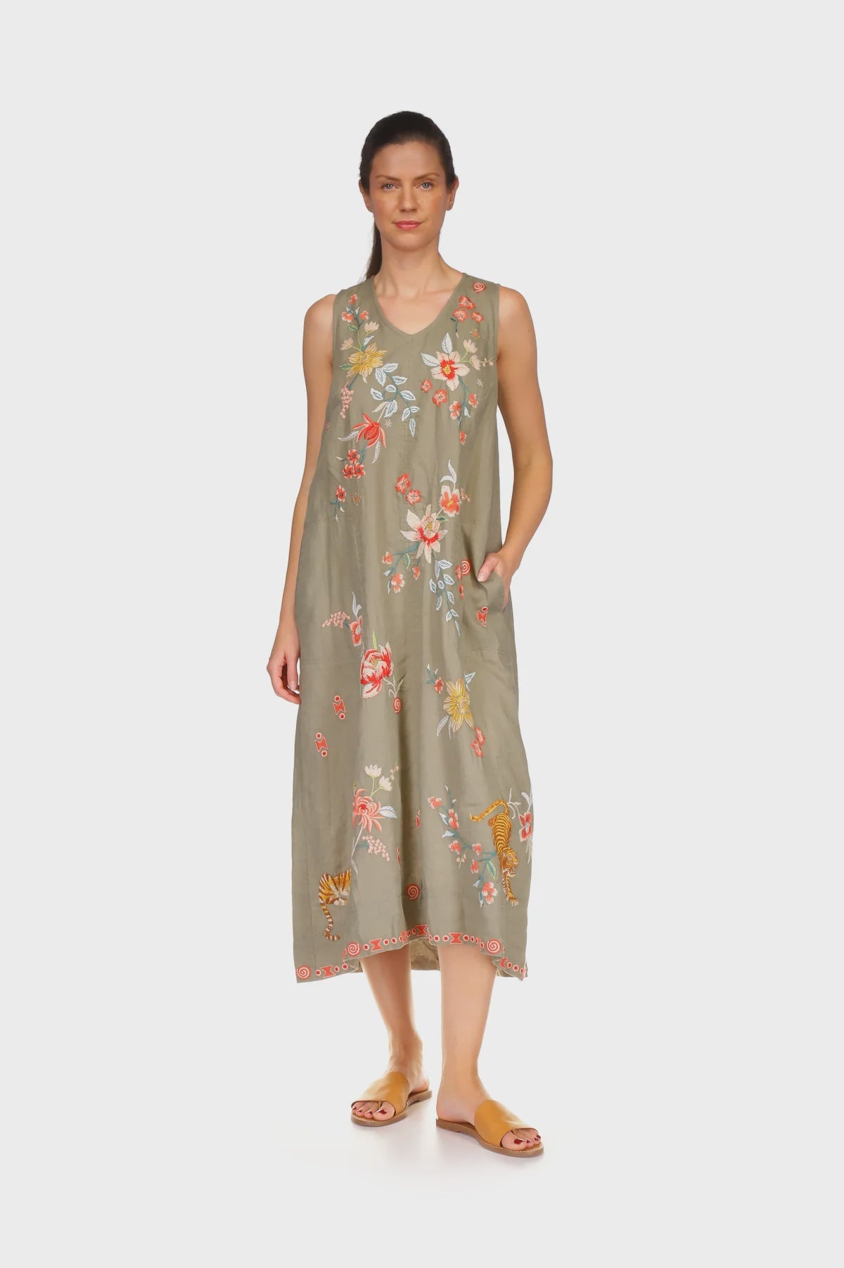 Linen Tank Dress-Andrean