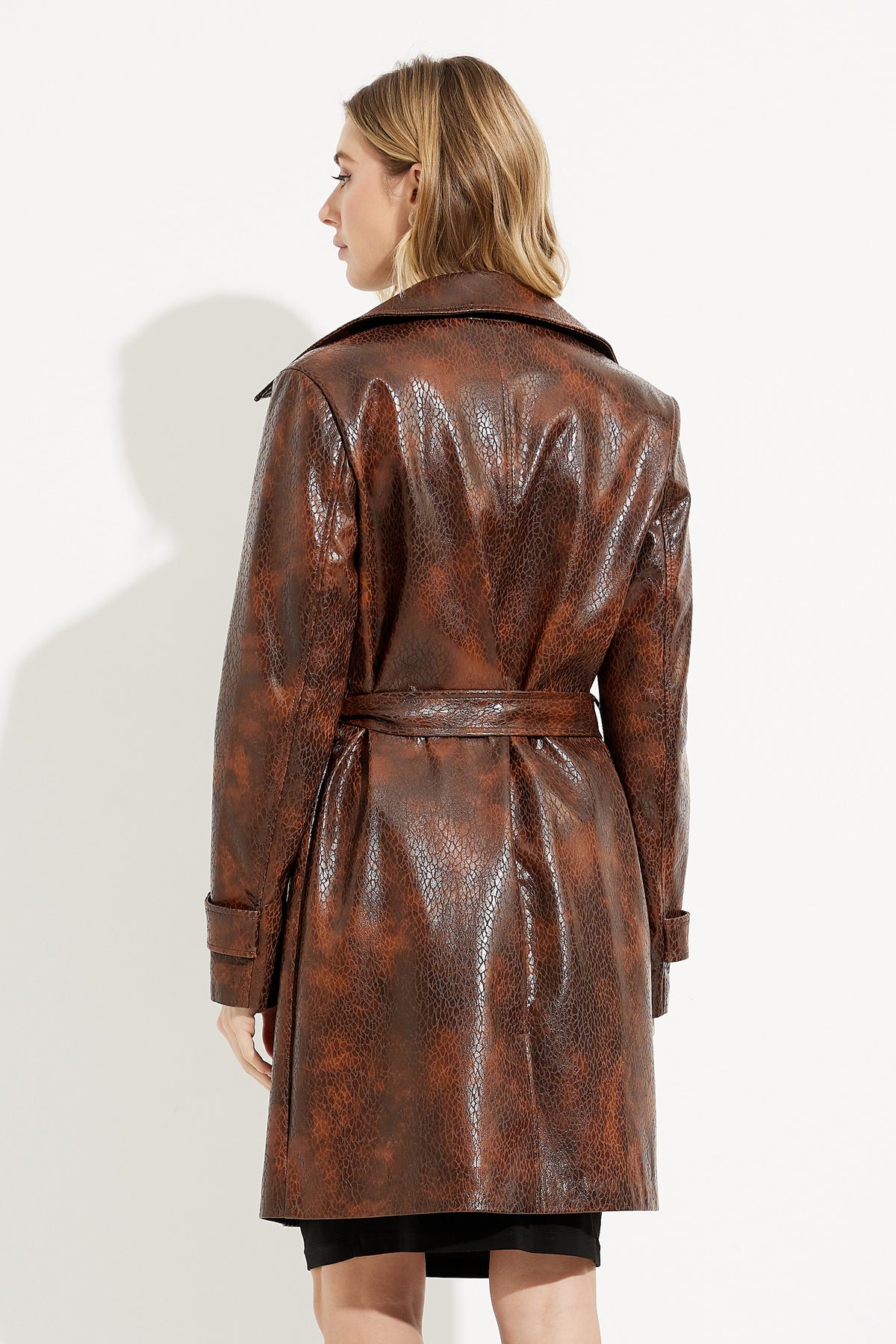 Embossed Pleather Trench