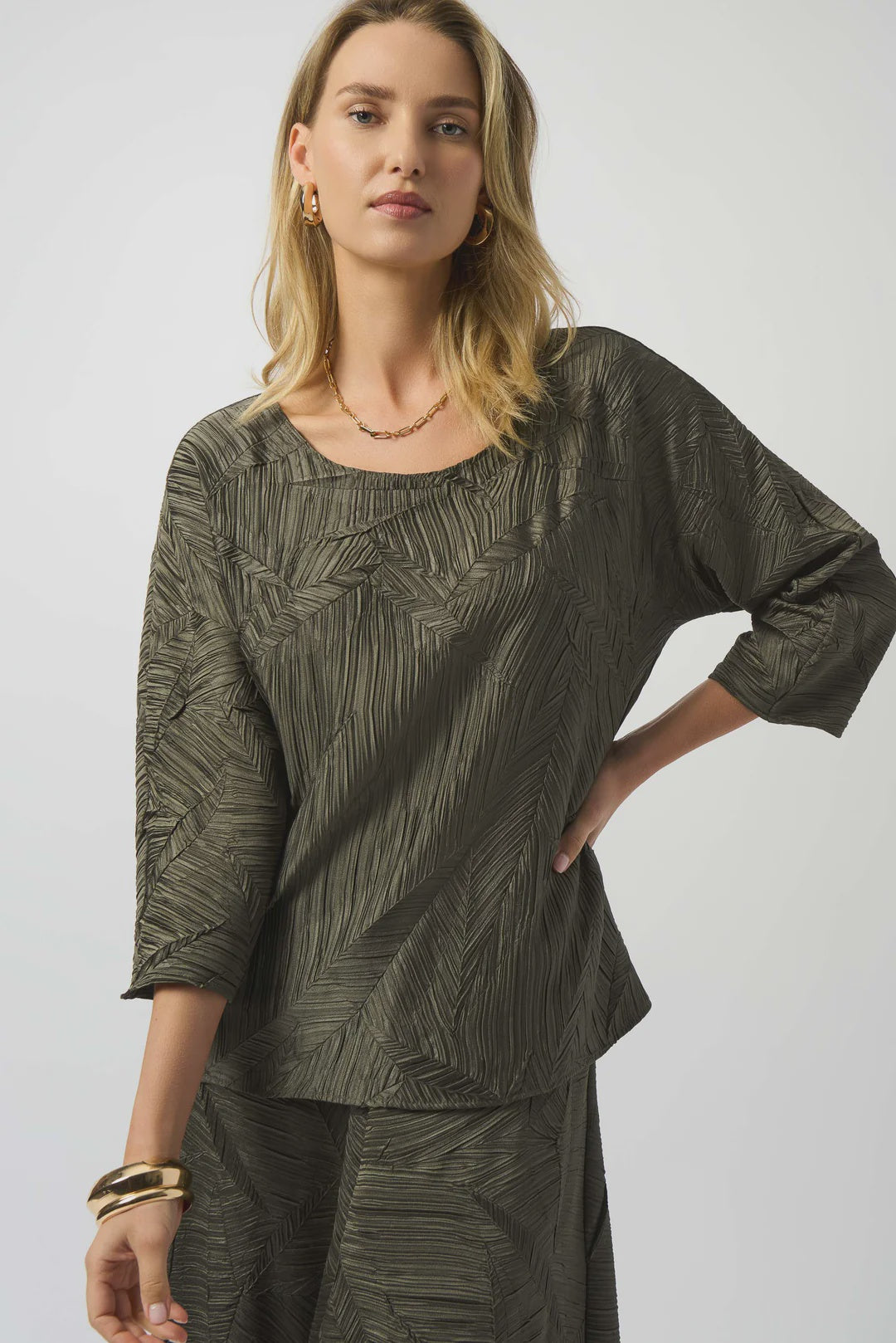 Pleated Satin Boxy Top 253002