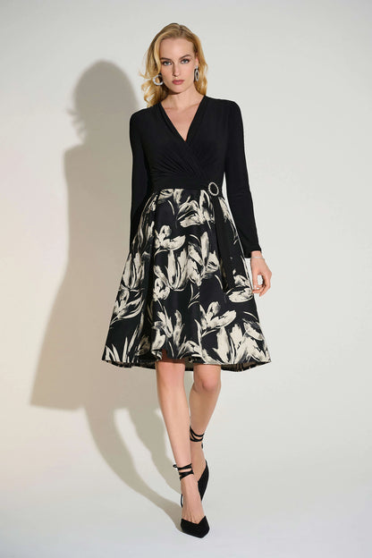 Jacquard Floral Fit And Flare Dress 253720