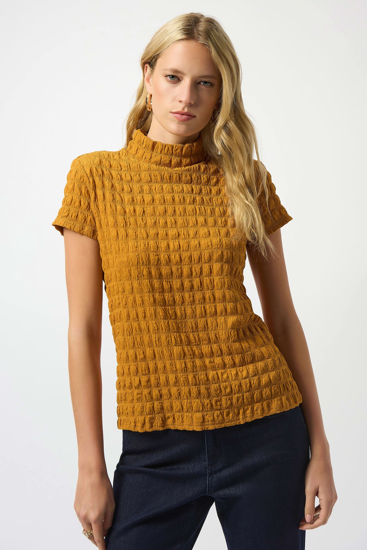 Textured Knit Fitted Top 253256