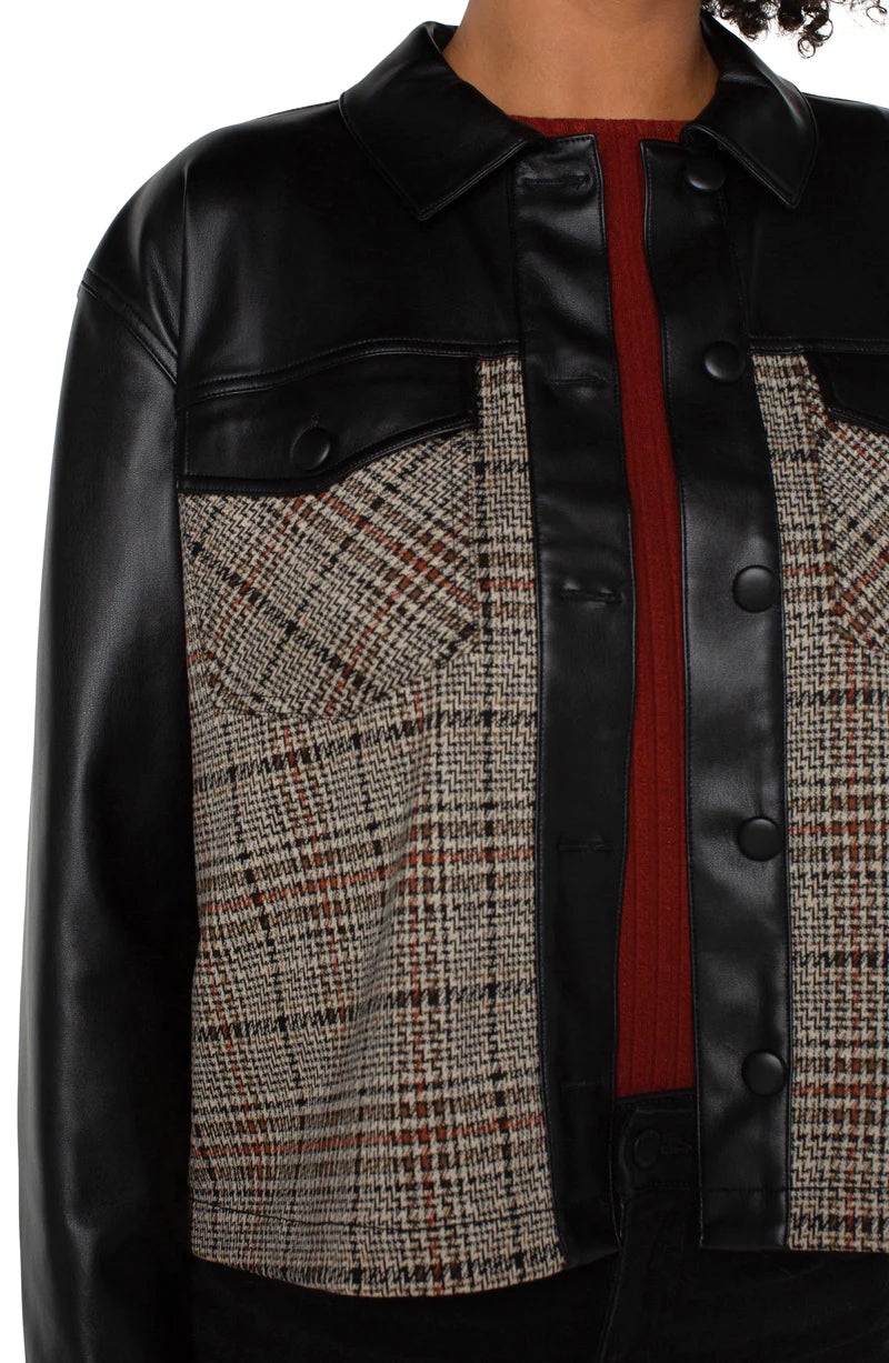 Shirt Jacket W/Contrast Sleeves