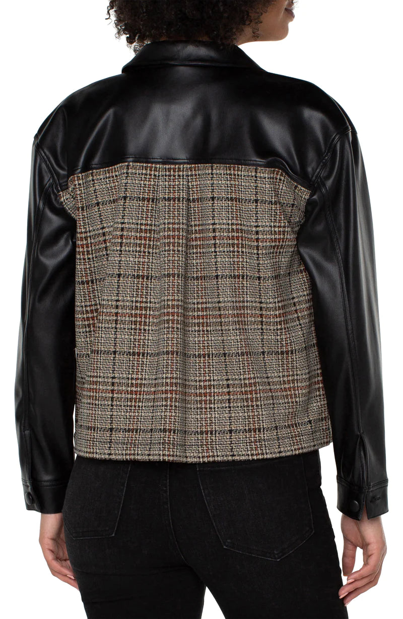 Shirt Jacket W/Contrast Sleeves