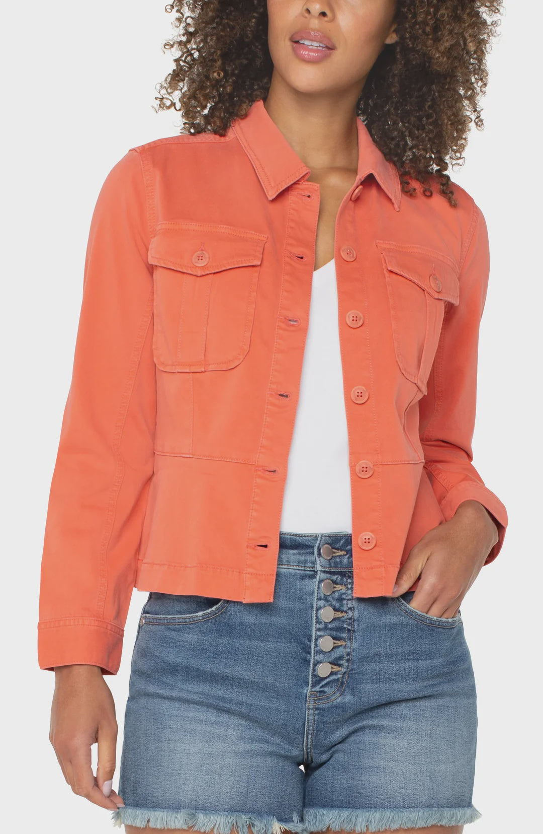 Peplum Hem Trucker Jacket LM1A84L12