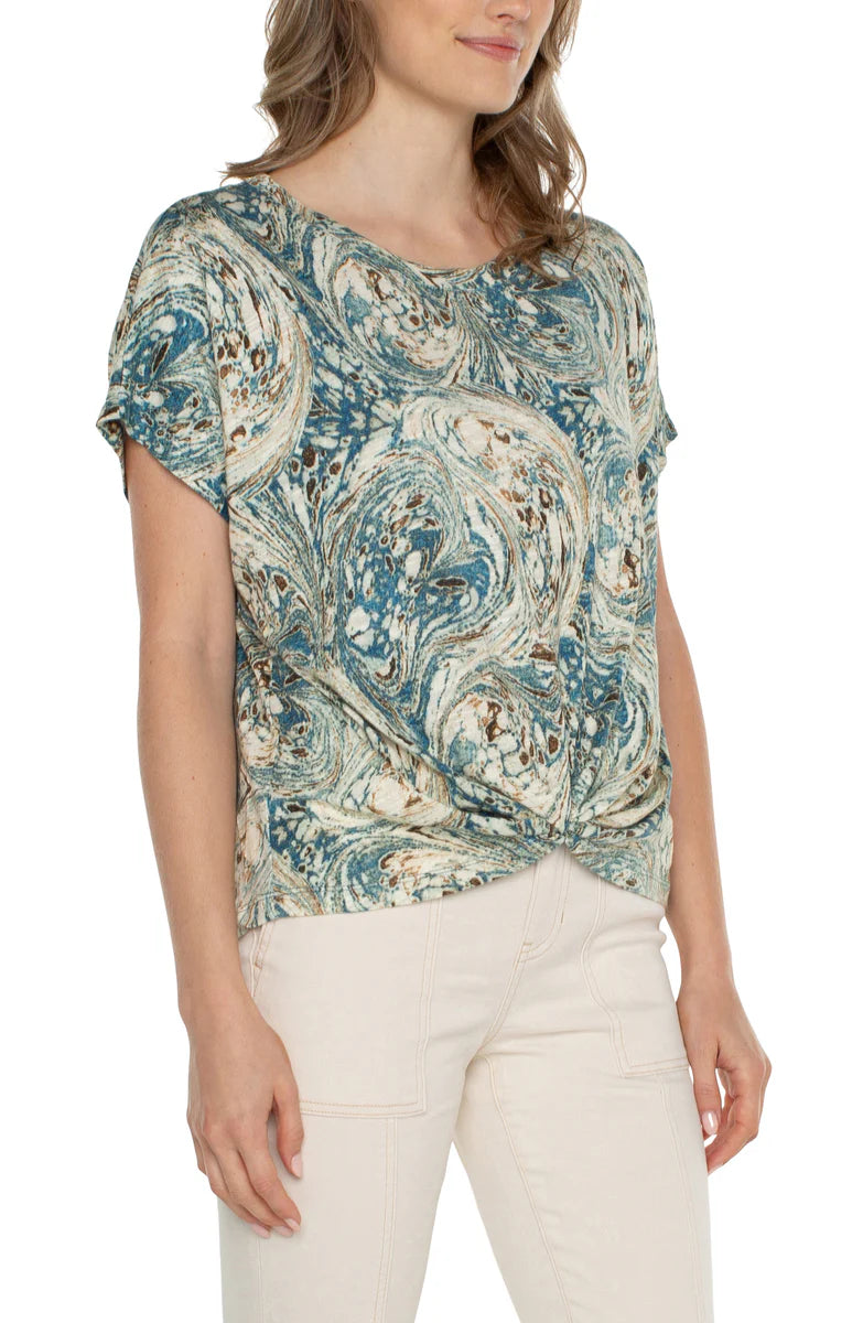 Boat Neck Dolman W/Twisted Front Detail