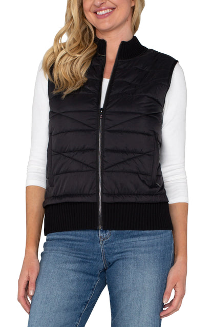 Quilted Front Full Zip Sweater Vest LM8E40SW53