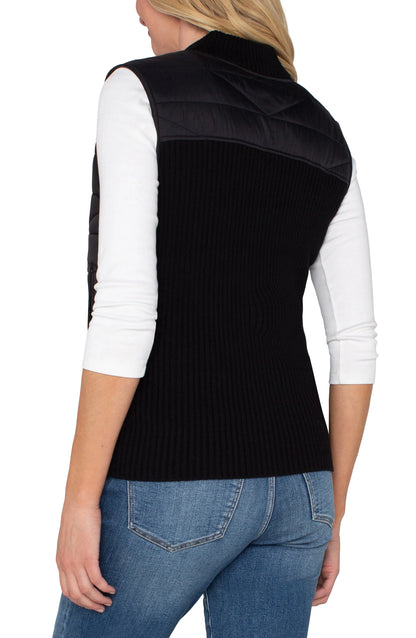 Quilted Front Full Zip Sweater Vest LM8E40SW53