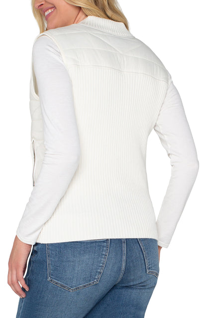 Quilted Front Full Zip Sweater Vest LM8E40SW53
