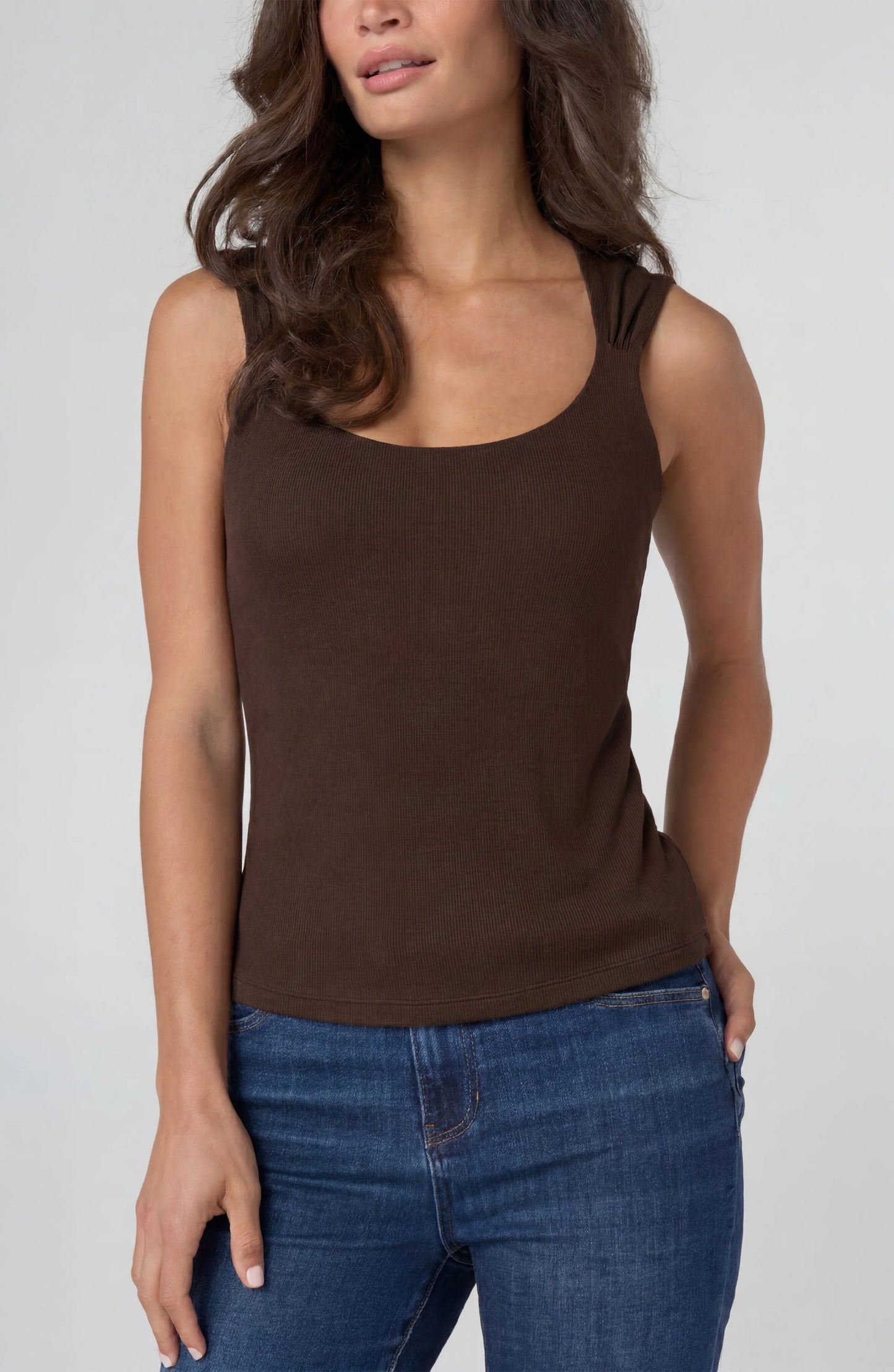 Sleeveless Built In Bra Knit Top LM8J65K40