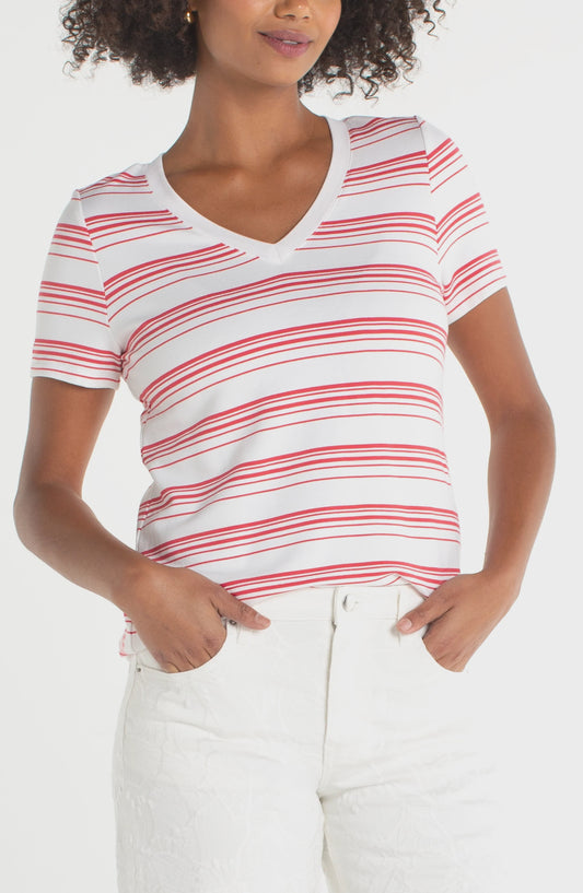 Short Sleeve V-Neck Knit Tee LM8J70KT60