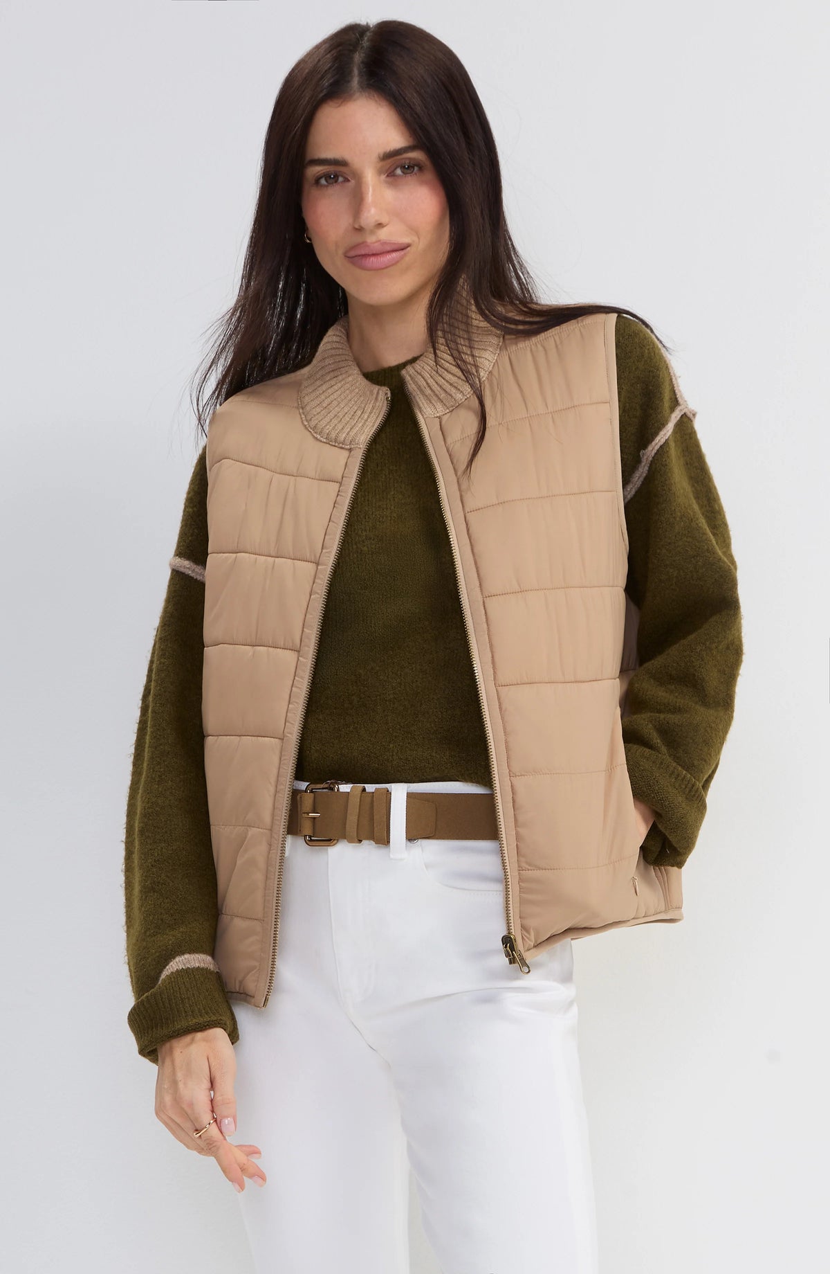Slvlss Reversible Zip Front Quilted Swtr Vest LM8L18SR37
