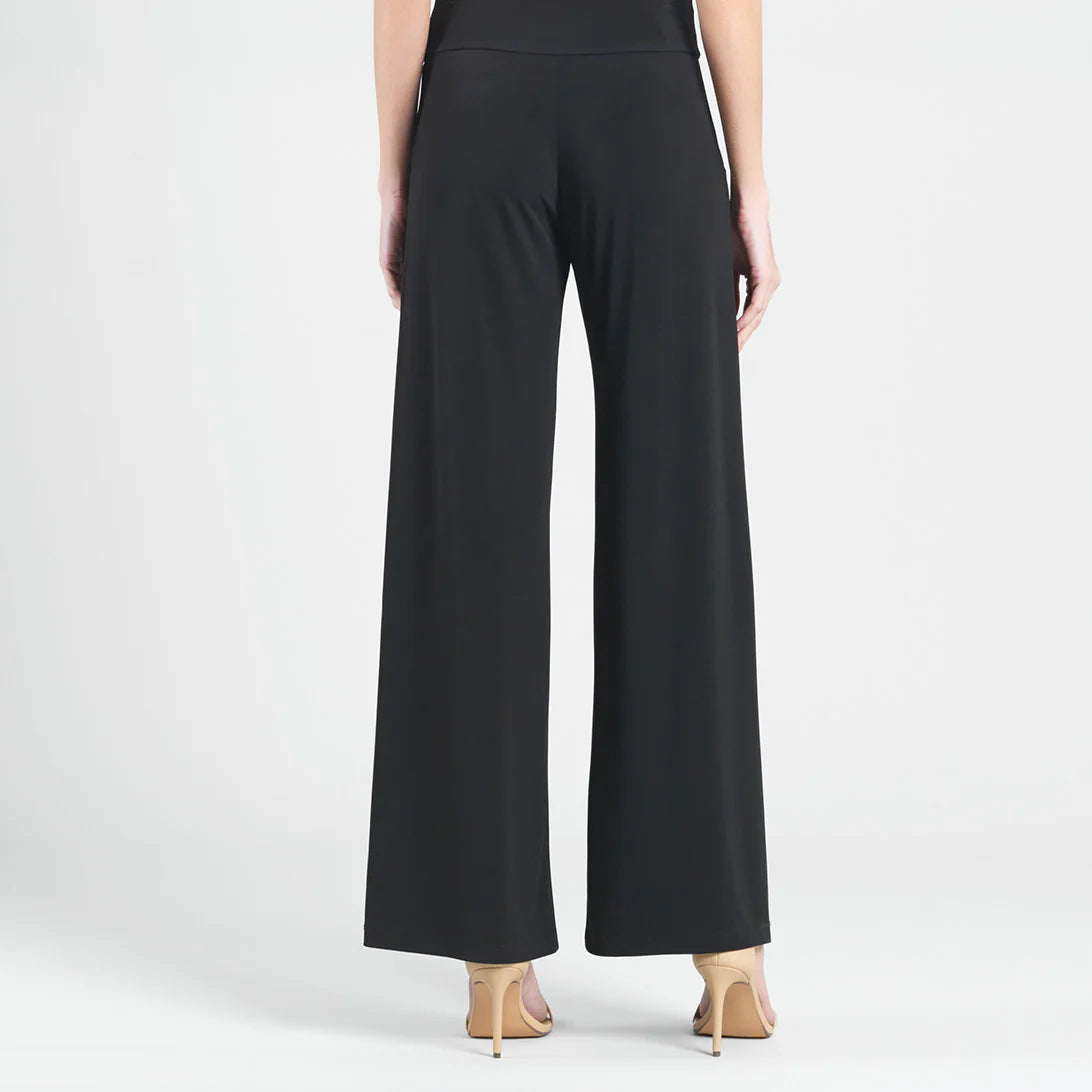 Knit Wide Leg Pant W/Pleated Pockets