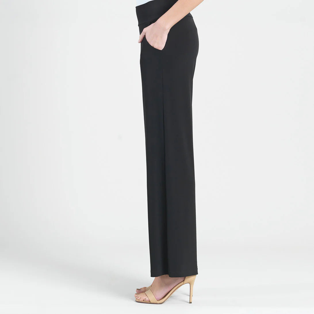 Knit Wide Leg Pant W/Pleated Pockets