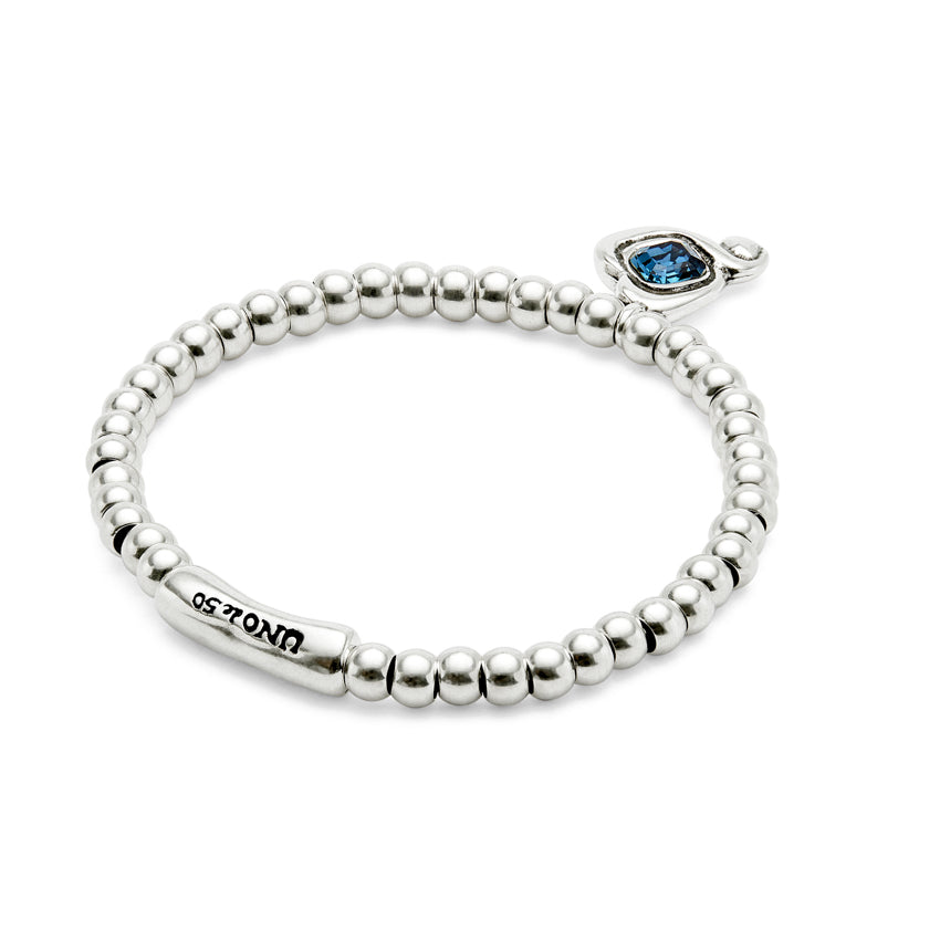 Ser Expresiva EXC Silver Bracelet W/Blue Crystal PUL2514AZOMTL