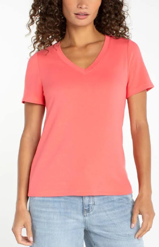 Short Sleeve V-Neck Knit Tee LM8J70KT60-s