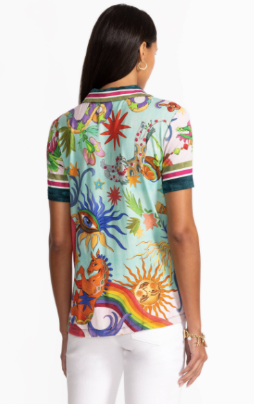 The Janie Favorite Short Sleeve Swing Polo-Kayla T15425-5