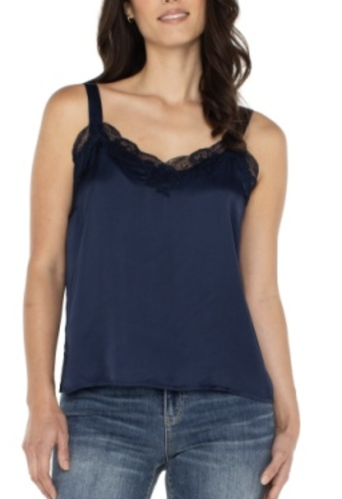 Woven Tank W/Lace Trim LM8J21PS6