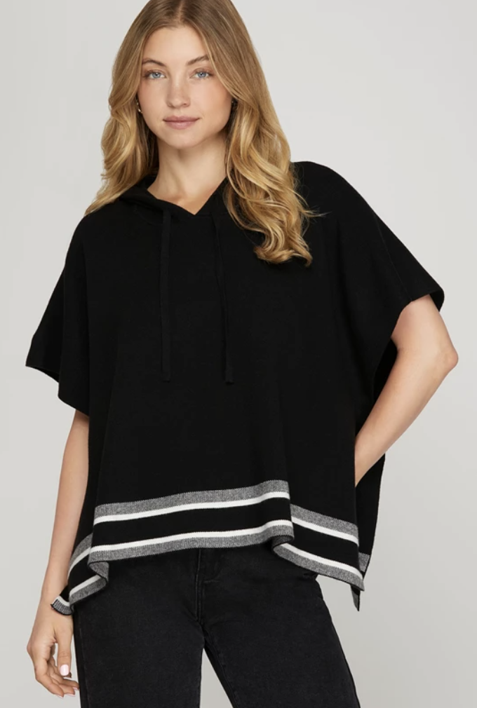 Short Sleeve Loose Fit Hooded Sweater SY8300-T