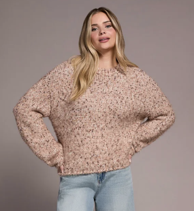 Crew Neck Puff Sleeve Sweater 5948O