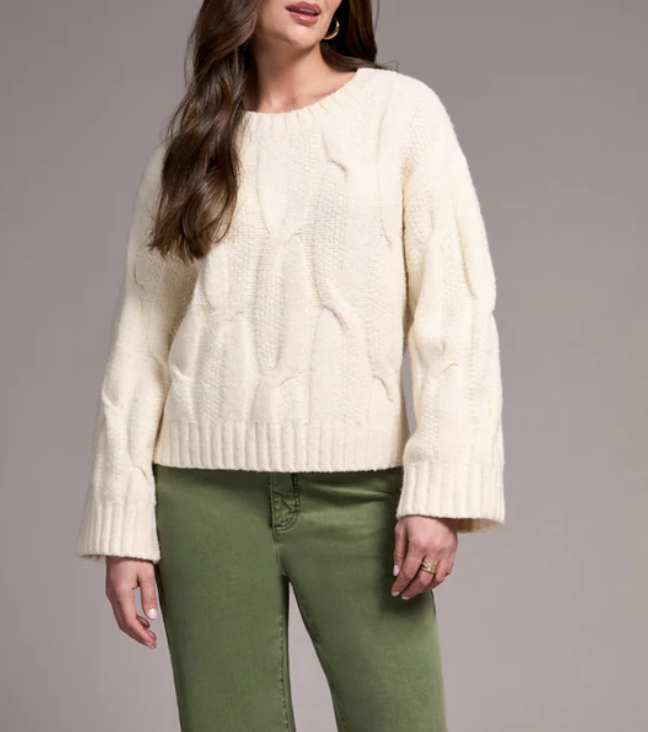 Crew Neck Loose Fit Cable Sweater 5950O