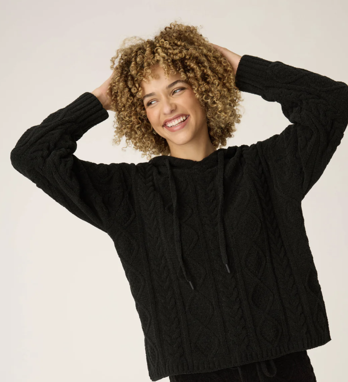 Hoodie Cozy Chenille Cable Knit RUCLHD