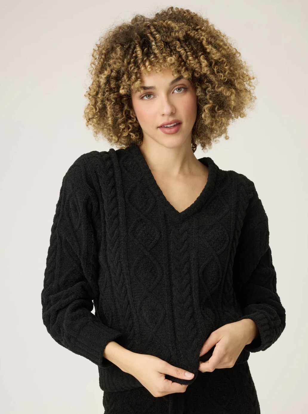 Cozy Chenille Cable Knit Top RUCLLS1