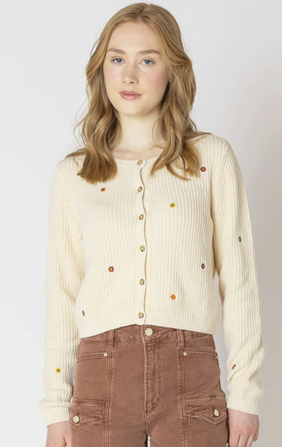 Embroidered Crewneck Cardigan 2627251 D
