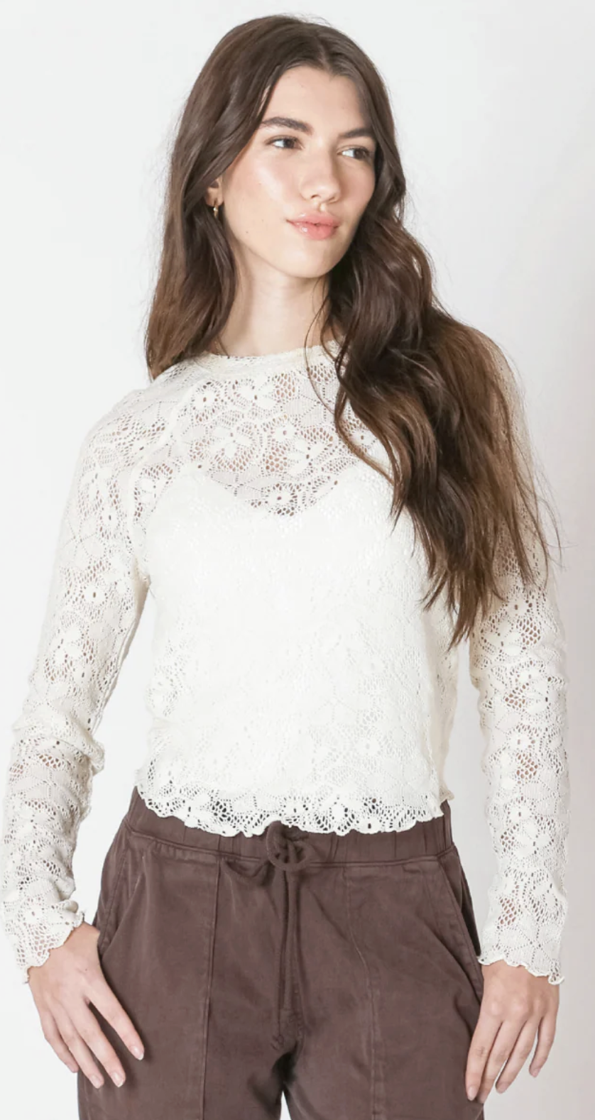 Exposed Seam Lace Top 2624016 D