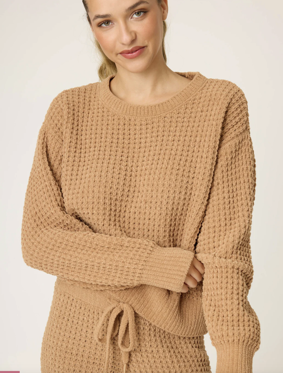 Chenille Waffle Long Sleeve Top RUCWLS