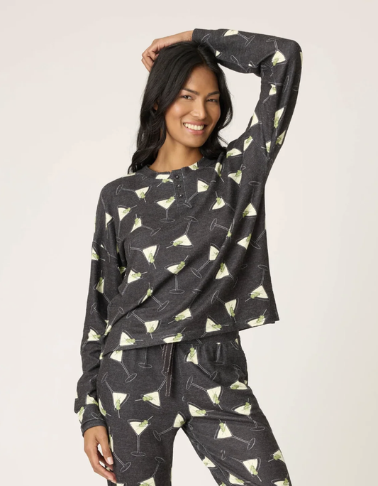 Merrier With A Martini Long Sleeve Top RUMELS1