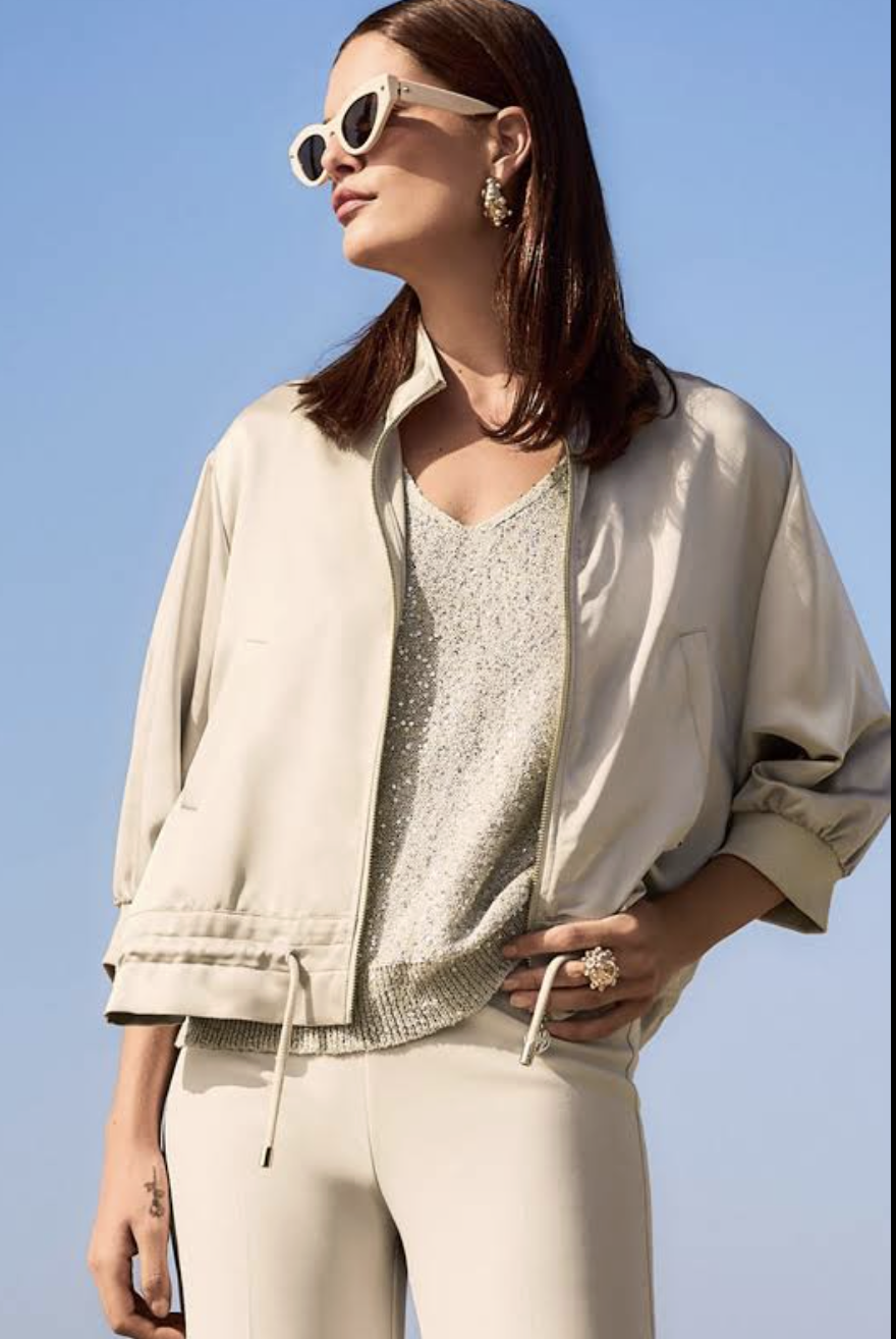 Satin Boxy Blouson Jacket T 261913