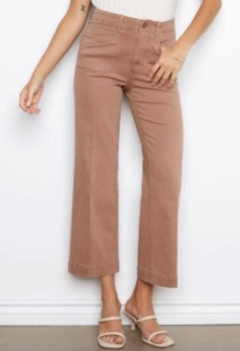 Cropped Wide Leg Twill Pants C5660R