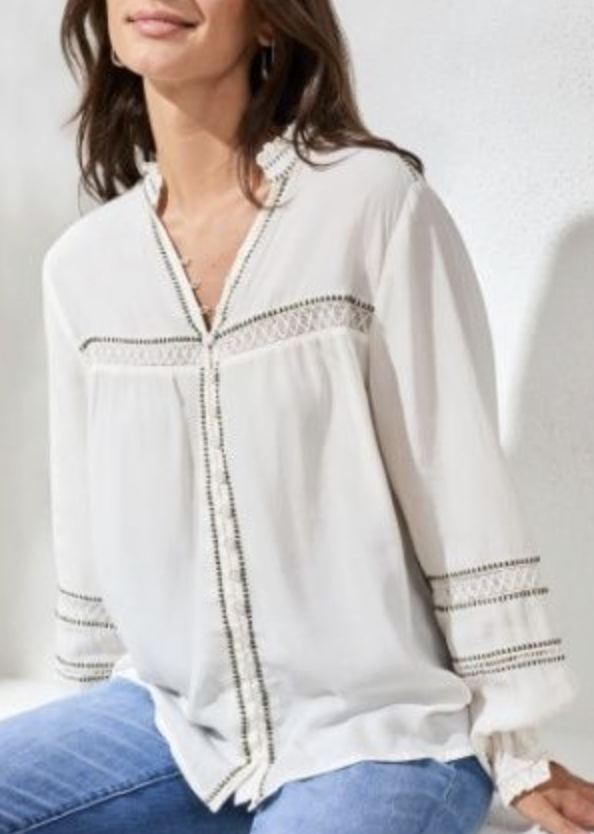 Button Front Novelty Blouse 6217O