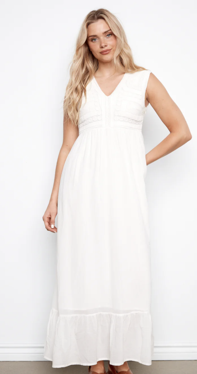 Applique Detail Bodice Maxi Dress C3239