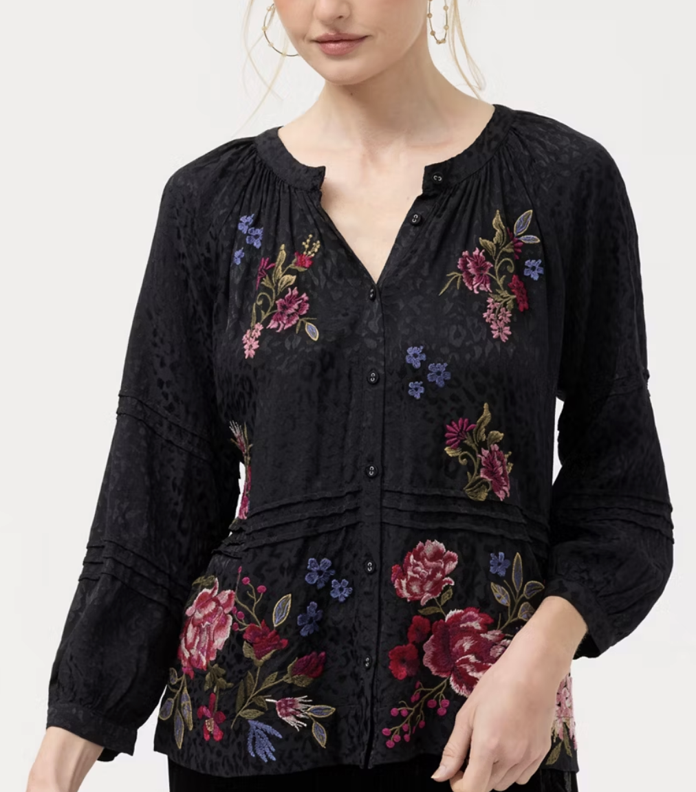 Pintuck Raglan Button Up-Sunnie W18826-1