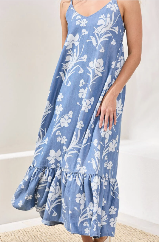 Maxi Dress W/Bottom Frill 6145O