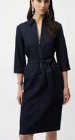 Denim Dress With Half Zip And Belt 261900
