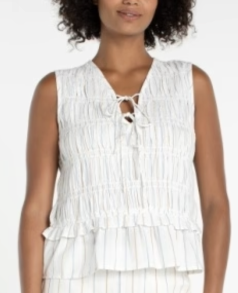 Sleeveless Tie Front Top LM8K10EE61