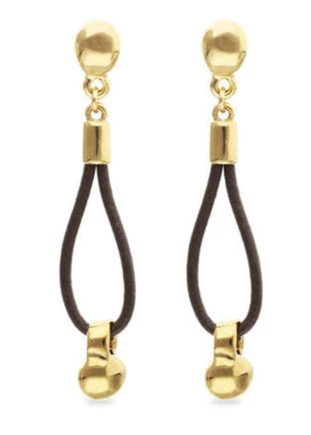 Gravity Leather Gold Earring PEN1062MARORO