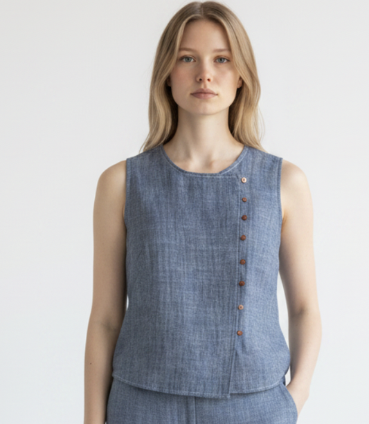 Sleeveless Denim Top SP1100-T
