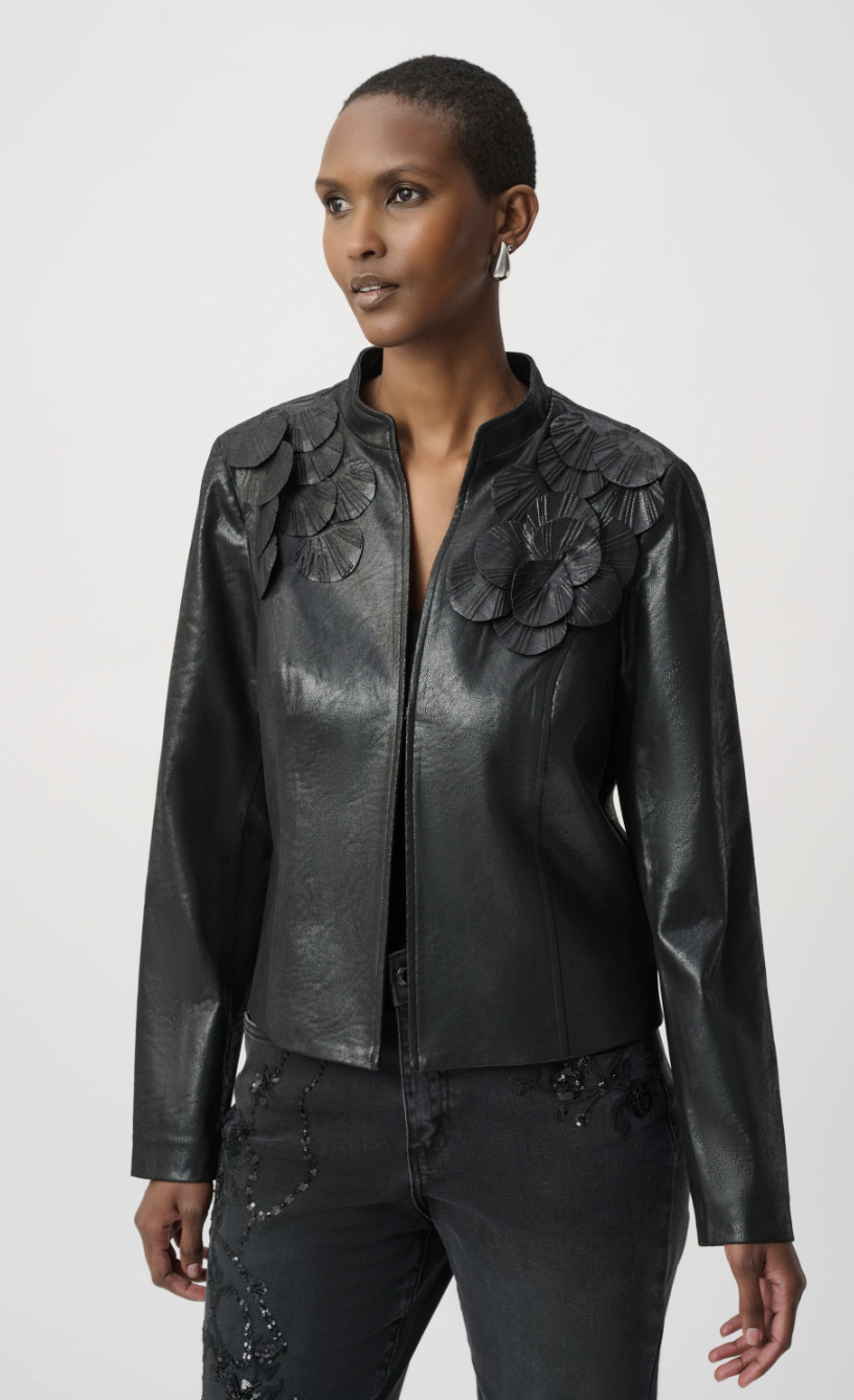 Embellished Foiled Suede Jacket 264906
