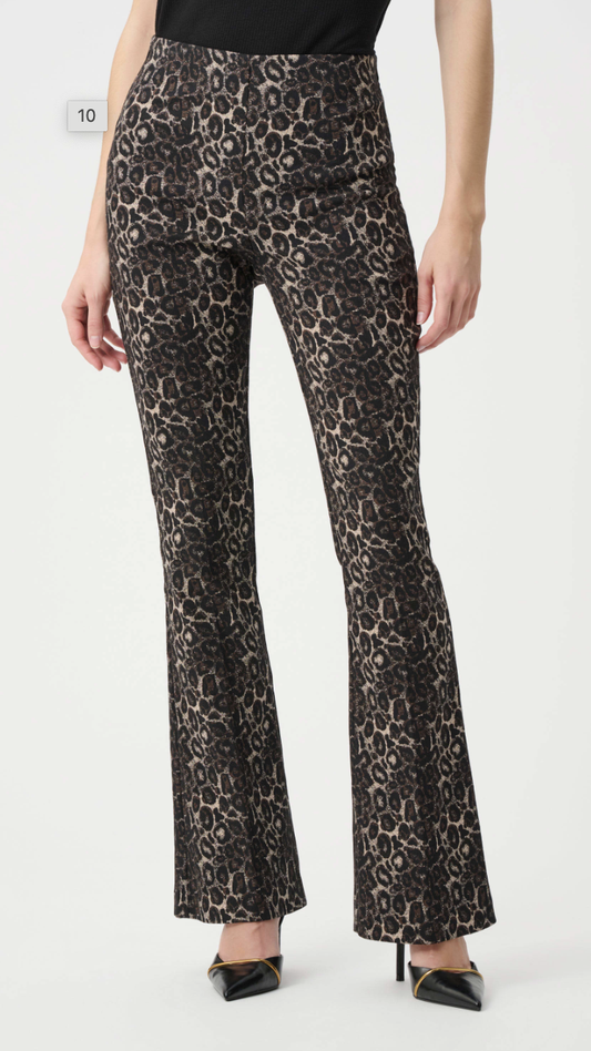 Woven Jacquard Animal Flare Pull-On Pants 263085