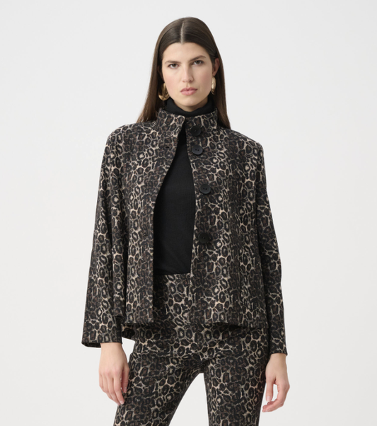 Jacquard Animal Print Trapeze Jacket 263124
