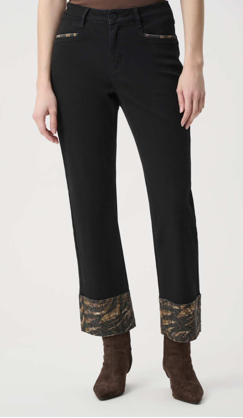Repreve® Animal & Rhinestone Trim Straight Jeans 264927