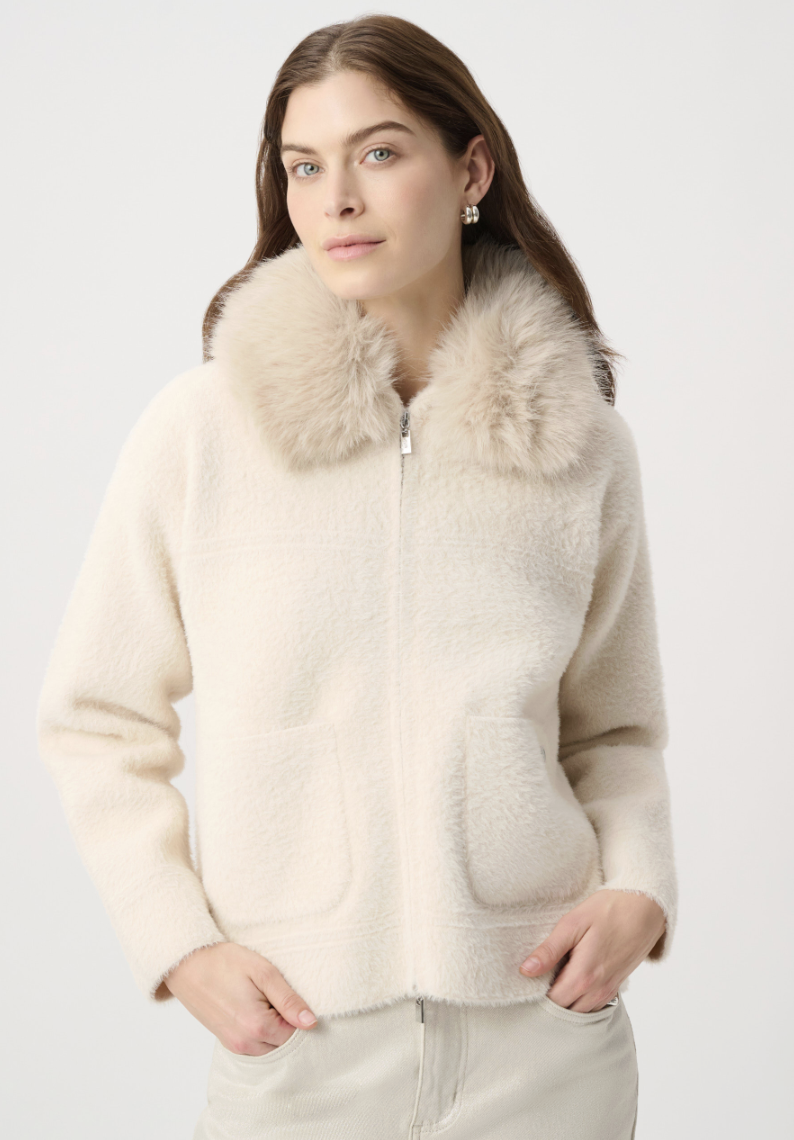 Detachable Faux Fur Collar Jacket 264920